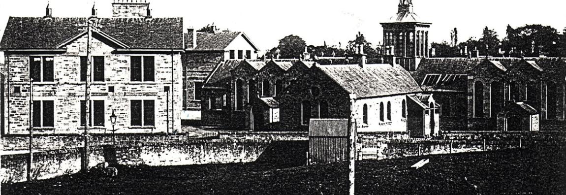 The entrance to the Old Academy complex, built in stages from 1869